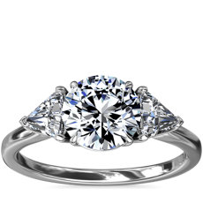 Three-Stone Trillion Diamond Engagement Ring in Platinum (1/3 ct. tw.)